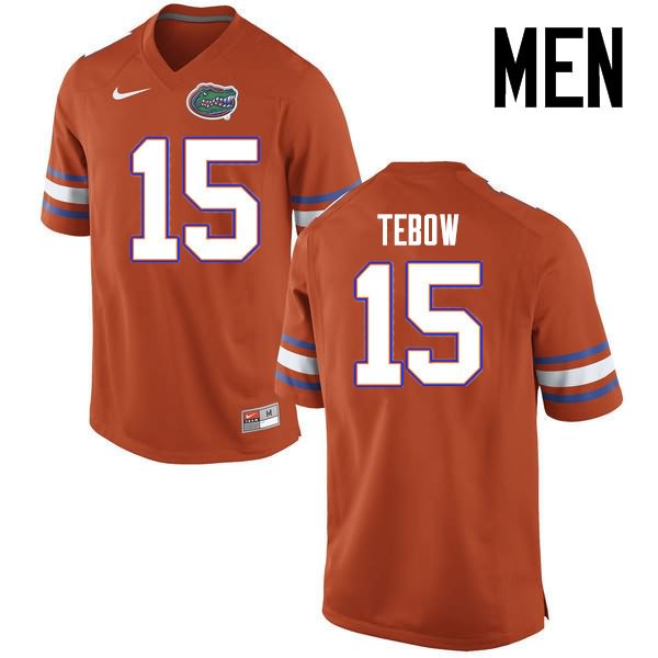 Men's NCAA Florida Gators Tim Tebow #15 Stitched Authentic Nike Orange College Football Jersey IZD4565RZ